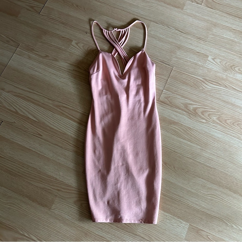 Charlotte Russe Pink Bodycon Backless Dress Small